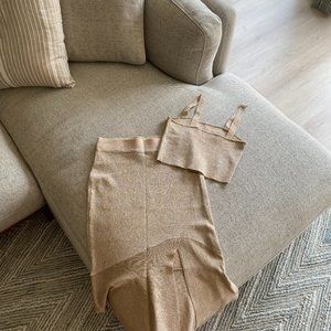 Lulus Gold Two-Piece Set